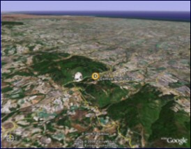 Arcevia dal satellite di Google Earth